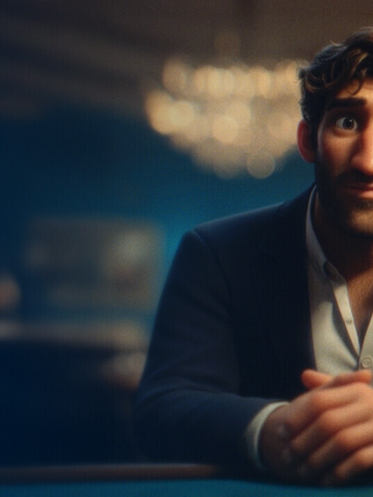 Mann sitzt am Spieltisch im Casio. Mann sitzt am Spieltisch im Casio.