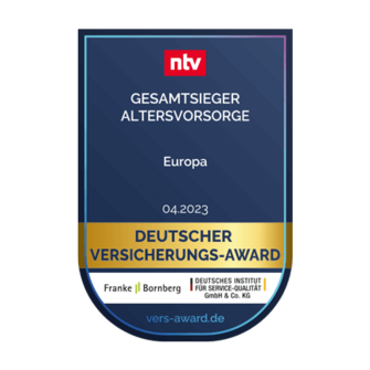 Deutscher Versicherungs-Award 2023: EUROPA ist Gesamtsieger im Bereich Altersvorsorge.