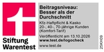 EUROPA Kfz-Versicherung: Ausgezeichnet mit „Beitragsniveau: Weit besser als der Durchschnitt“ von Stiftung Warentest (11/2025)