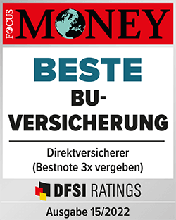 „Beste BU-Versicherung“ laut FOCUS MONEY, Ausgabe 15/2022