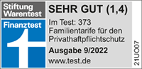 Finanztest "Privathaftpflichtschutz" mit Note "sehr gut (1,4)" Test 9/2022