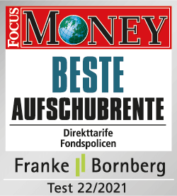 "Beste Aufschubrente" (Fondspolicen) laut FOCUS MONEY, Test 22/2021