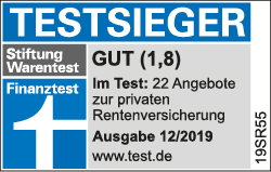 "Private Rentenversicherung": Testsieger bei Stiftung Warentest, Finanztest Ausgabe 12/2019 "Private Rentenversicherung": Testsieger bei Stiftung Warentest, Finanztest Ausgabe 12/2019