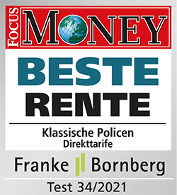 EUROPA Klassische Rente: "Beste Rente" laut FOCUS MONEY, Test 34/2021