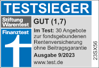 EUROPA fondsgebundene Rentenversicherung: Testsieger bei Stiftung Warentest, Ausgabe 9/2023