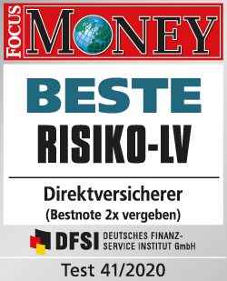 Auszeichnung "Beste Risiko-LV" von FOCUS MONEY, Test 41/2020 Auszeichnung "Beste Risiko-LV" von FOCUS MONEY, Test 41/2020