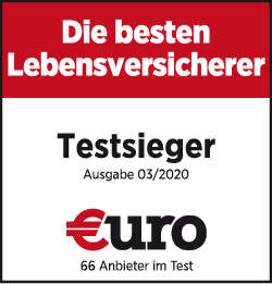 Bester Lebensversicherer: "Testsieger" bei €uro, Ausgabe 03/2020 Bester Lebensversicherer: "Testsieger" bei €uro, Ausgabe 03/2020