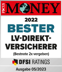 Bester LV-Direkt-Versicherer (Focus Money, Ausgabe 05/2023)