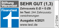 "Sehr gut" von Stiftung Warentest: Zahnzusatzversicherung "Komfort-Schutz" inkl. Zahnbehandlung Plus (Ausgabe 04/2021)