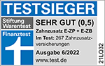 Testsieger Stiftung Warentest: Zahnzusatzversicherung „Premium-Schutz“ inkl. Zahnbehandlung Plus (Ausgabe 06/2022)